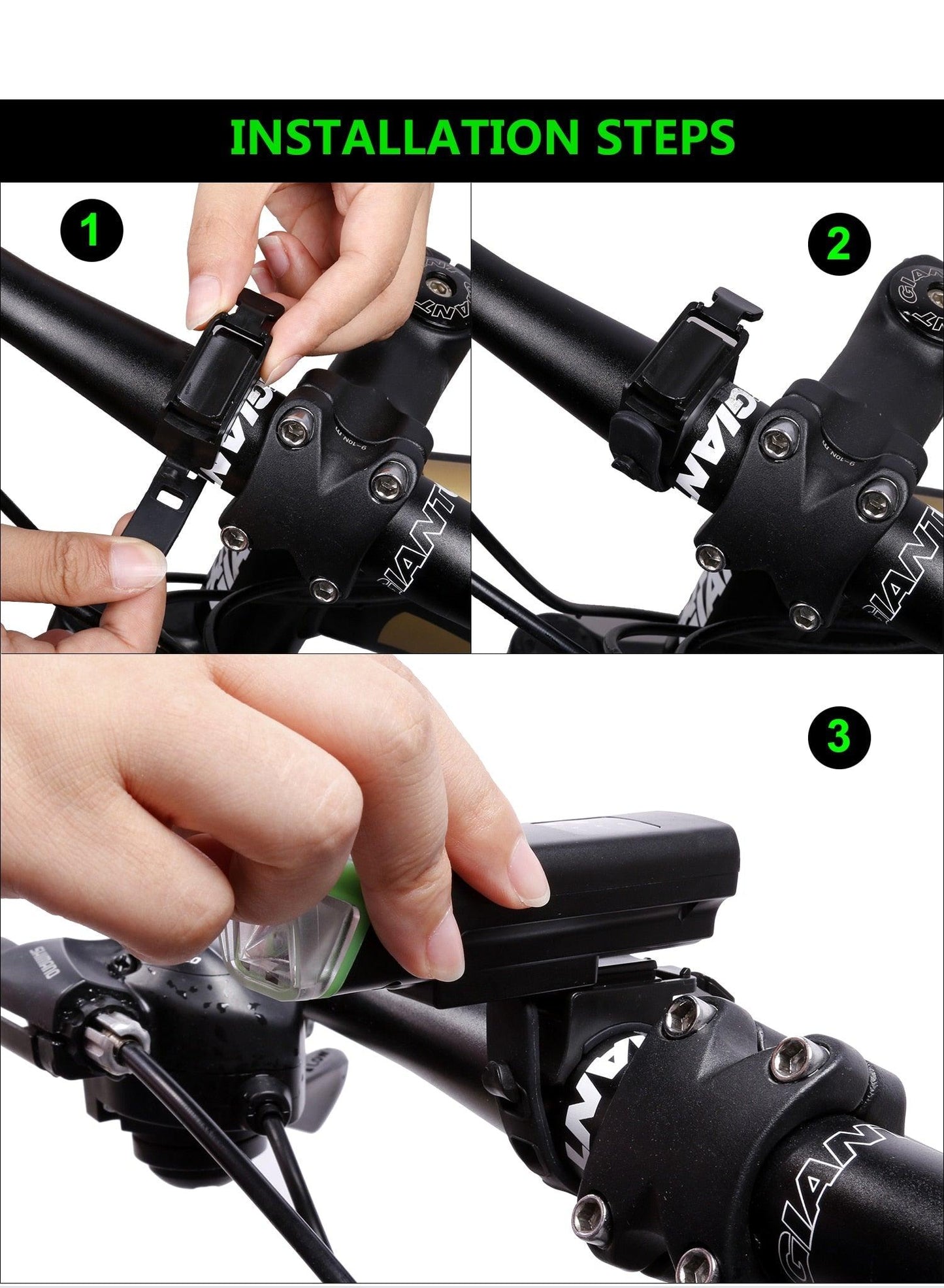 USB Rechargeable LED Front Bicycle Light - Waterproof & Bright