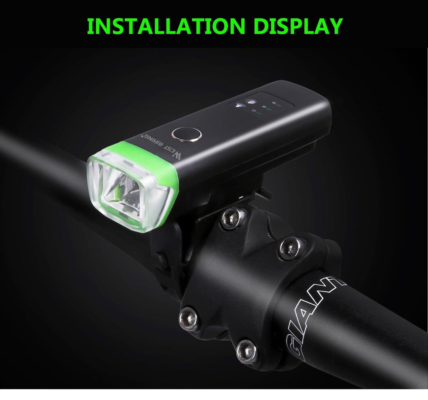 USB Rechargeable LED Front Bicycle Light - Waterproof & Bright