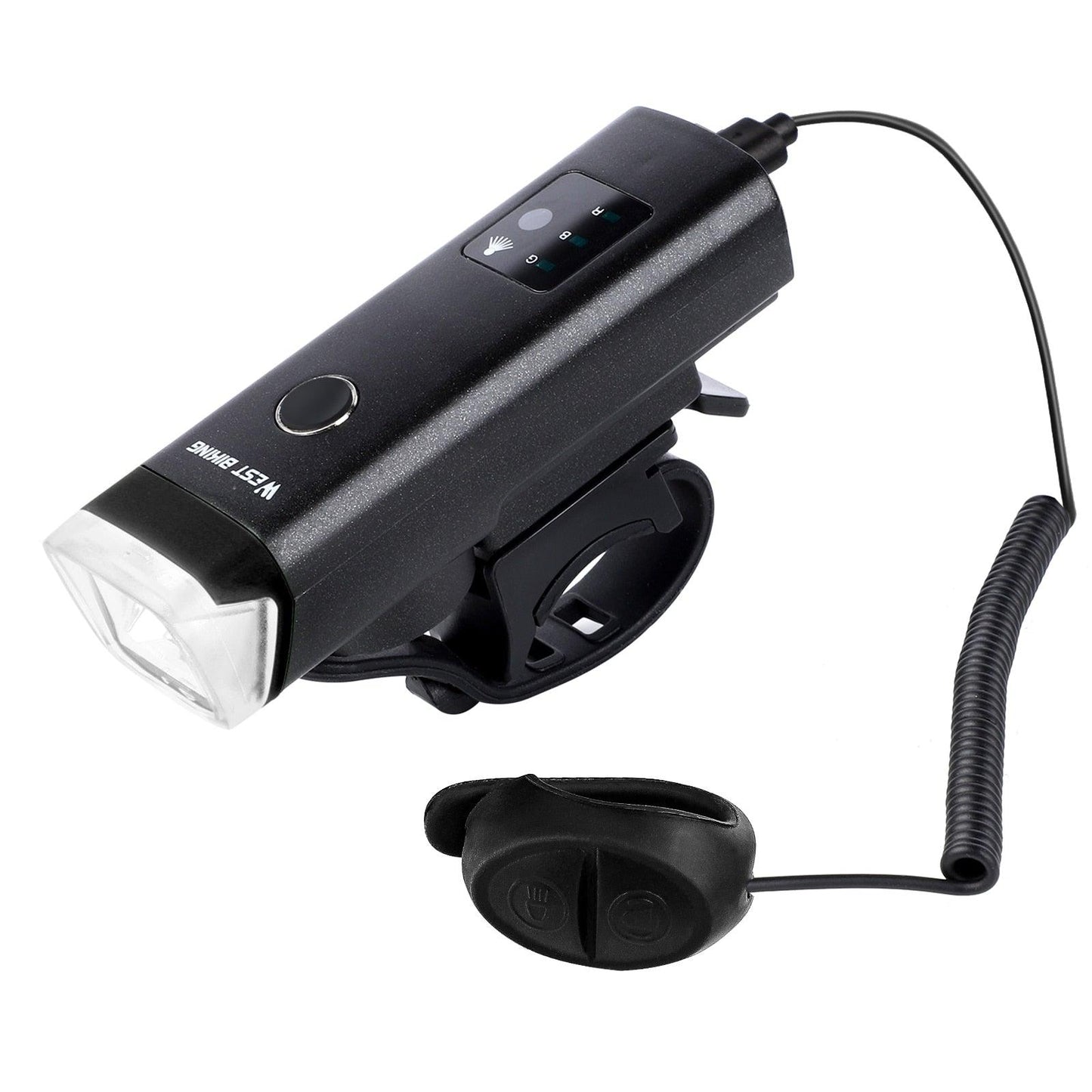 USB Rechargeable LED Front Bicycle Light - Waterproof & Bright