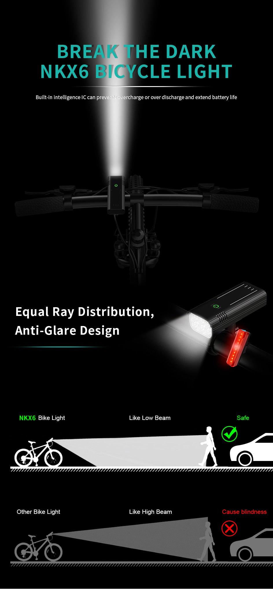 Premium USB Rechargeable LED Bicycle Light - Bright & Rainproof