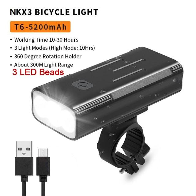 Premium USB Rechargeable LED Bicycle Light - Bright & Rainproof