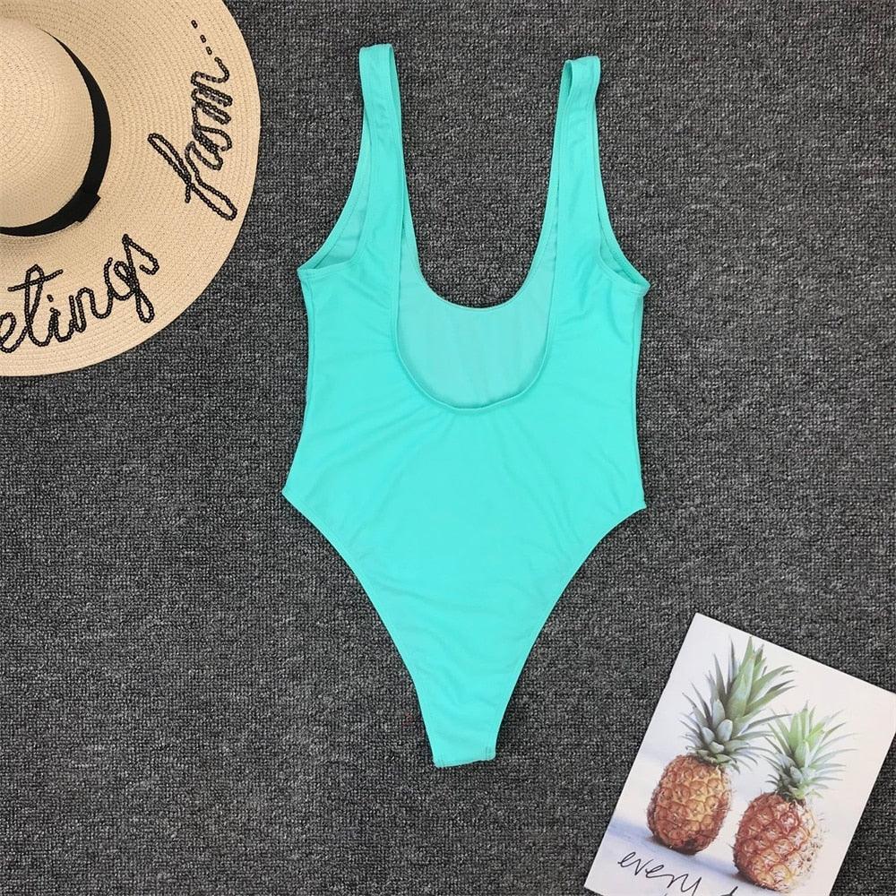 Elegant Black One-Piece Swimsuit with Ruffles