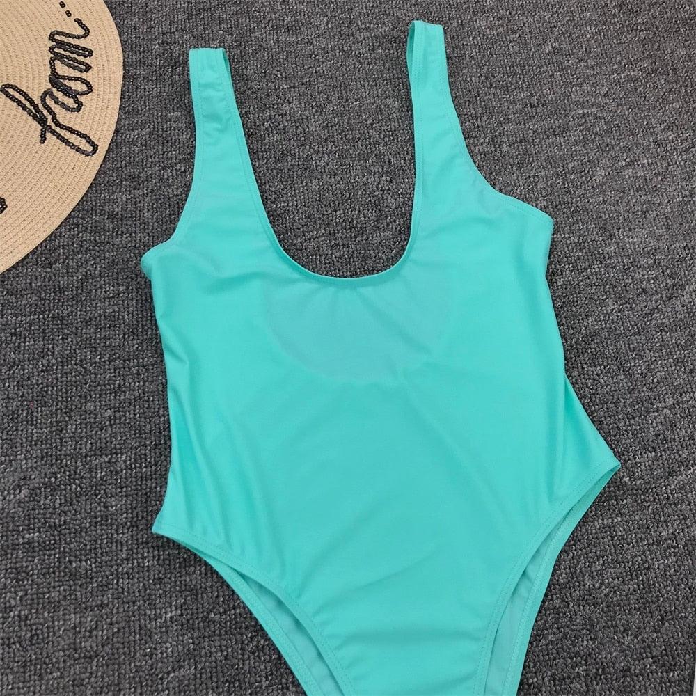 Elegant Black One-Piece Swimsuit with Ruffles