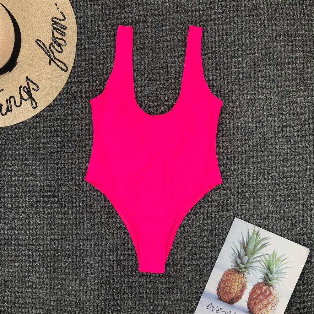 Elegant Black One-Piece Swimsuit with Ruffles