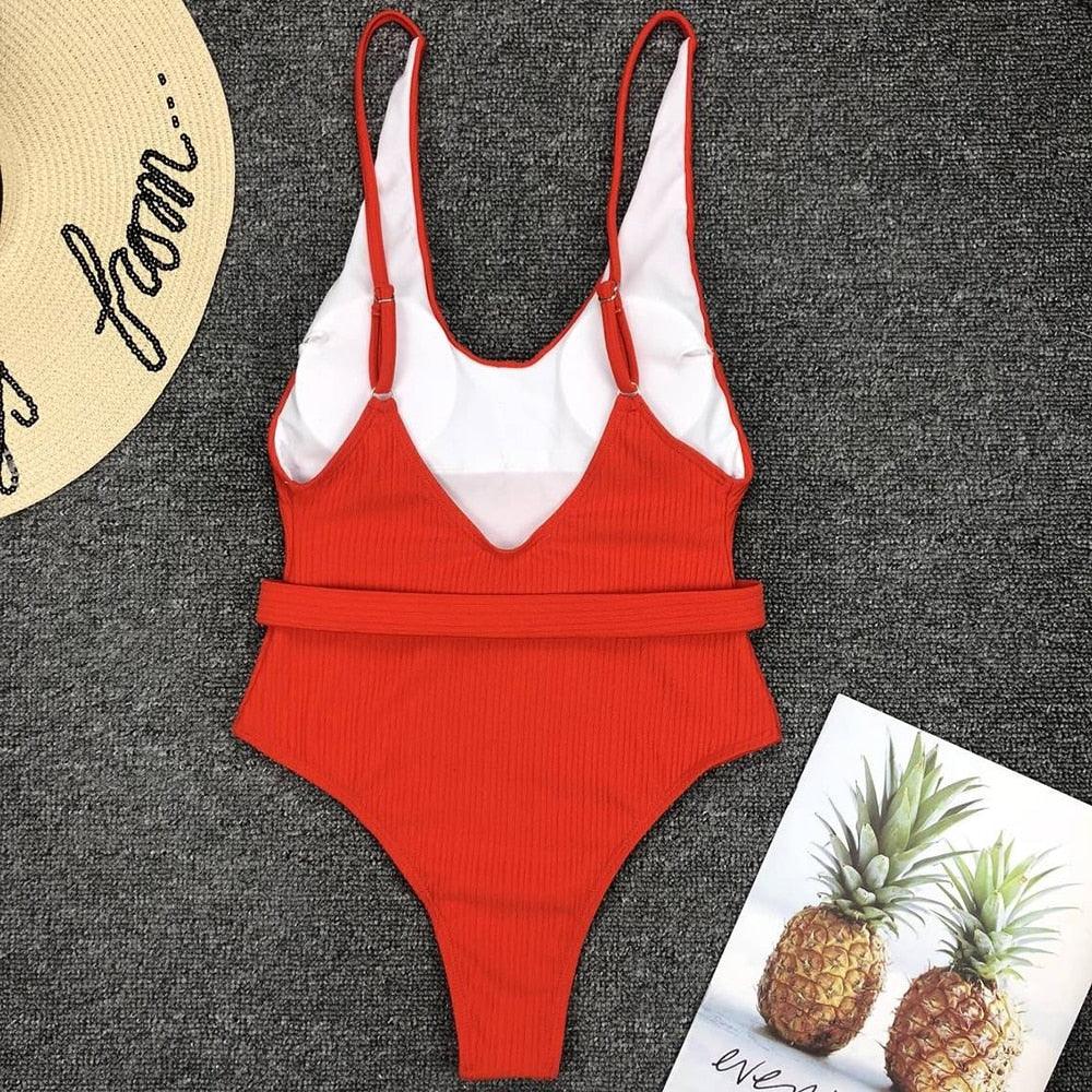 Elegant Black One-Piece Swimsuit with Ruffles