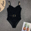 Elegant Black One-Piece Swimsuit with Ruffles