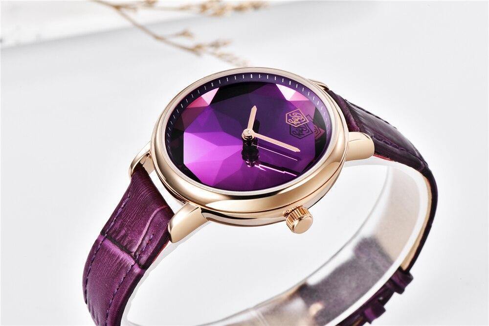 Montre analogique étanche pour femmes au style élégant avec bracelet en cuir