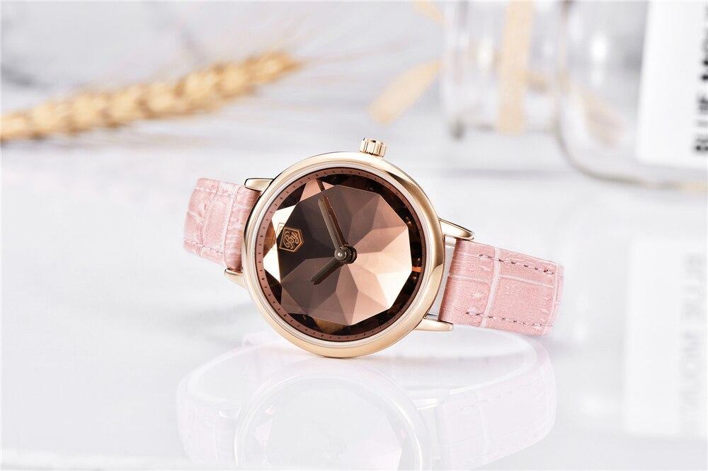 Montre analogique étanche pour femmes au style élégant avec bracelet en cuir