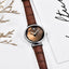 Montre analogique étanche pour femmes au style élégant avec bracelet en cuir