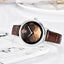Montre analogique étanche pour femmes au style élégant avec bracelet en cuir