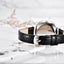 Montre analogique étanche pour femmes au style élégant avec bracelet en cuir