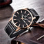 Stylish Black Analog Quartz Men's Watch with Leather Strap - Waterproof Luxury Timepiece - Korvel