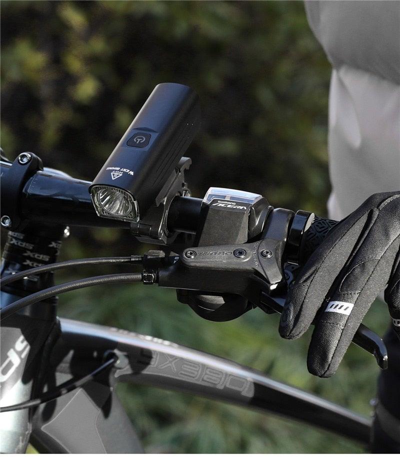 USB Rechargeable LED Front Bicycle Light - Waterproof & Bright