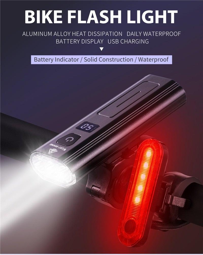 USB Rechargeable LED Front Bicycle Light - Waterproof & Bright