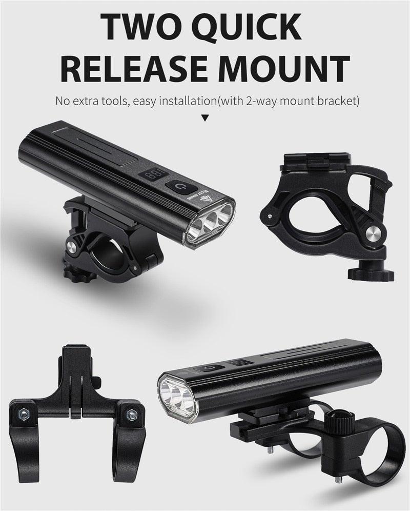 USB Rechargeable LED Front Bicycle Light - Waterproof & Bright