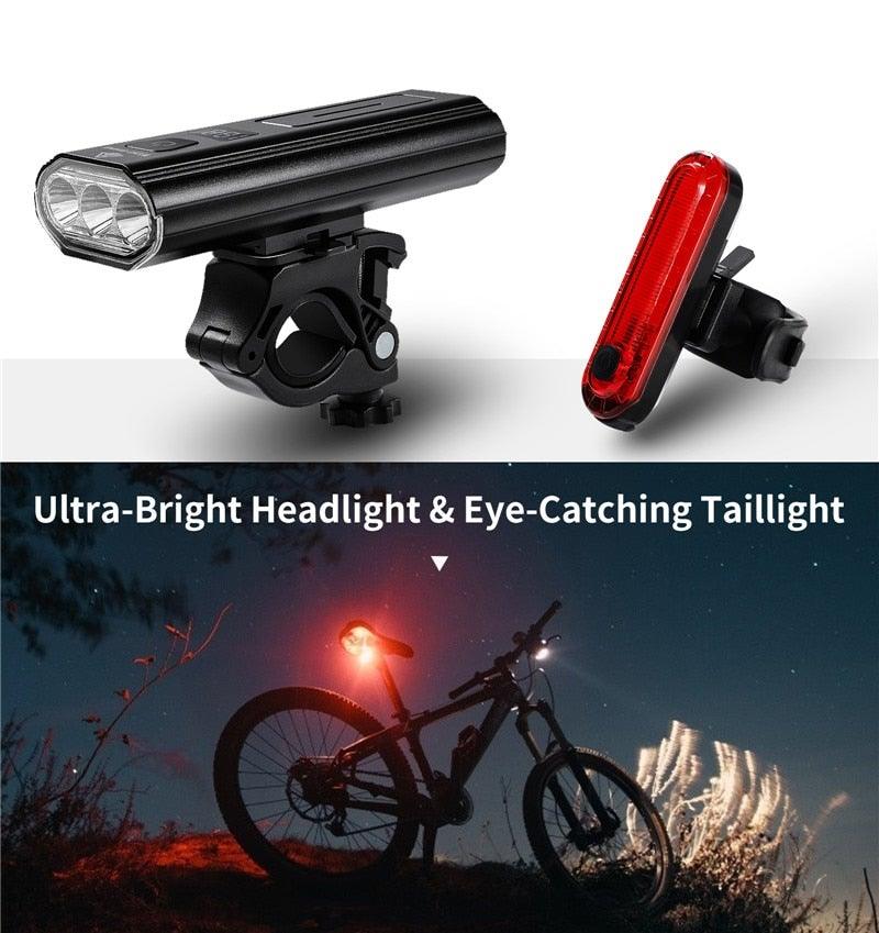 USB Rechargeable LED Front Bicycle Light - Waterproof & Bright