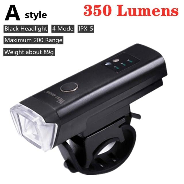 USB Rechargeable LED Front Bicycle Light - Waterproof & Bright