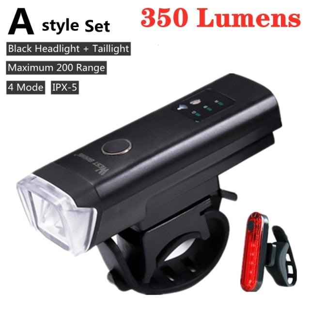 USB Rechargeable LED Front Bicycle Light - Waterproof & Bright