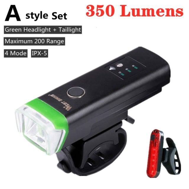 USB Rechargeable LED Front Bicycle Light - Waterproof & Bright