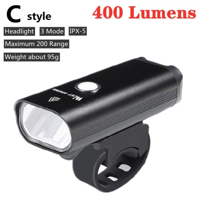 USB Rechargeable LED Front Bicycle Light - Waterproof & Bright