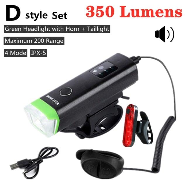 USB Rechargeable LED Front Bicycle Light - Waterproof & Bright