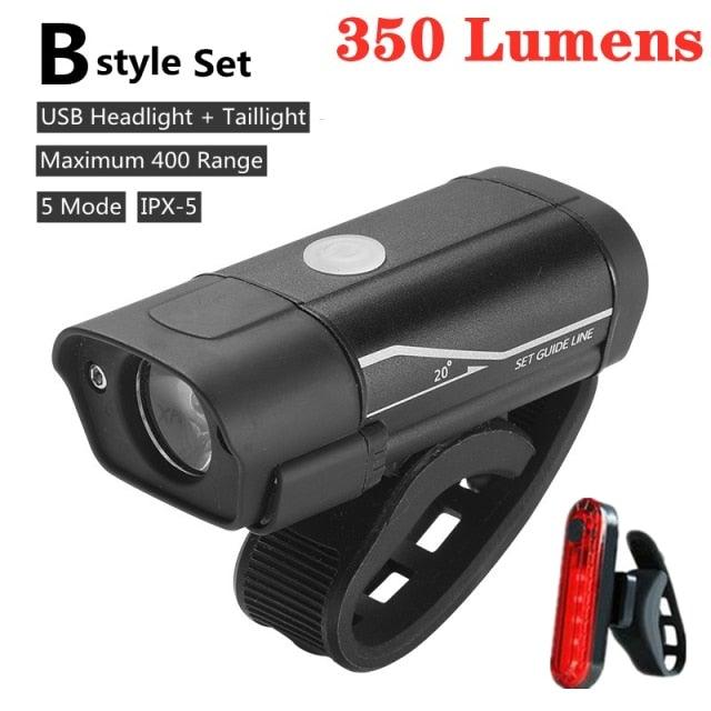 USB Rechargeable LED Front Bicycle Light - Waterproof & Bright