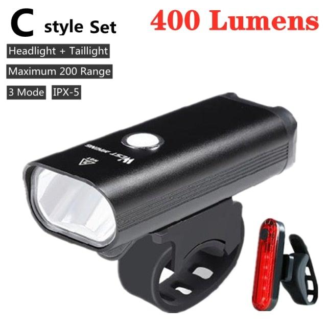 USB Rechargeable LED Front Bicycle Light - Waterproof & Bright