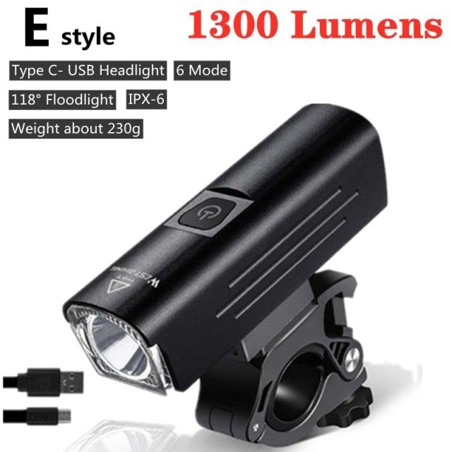 USB Rechargeable LED Front Bicycle Light - Waterproof & Bright