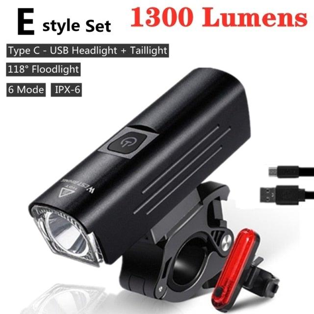 USB Rechargeable LED Front Bicycle Light - Waterproof & Bright