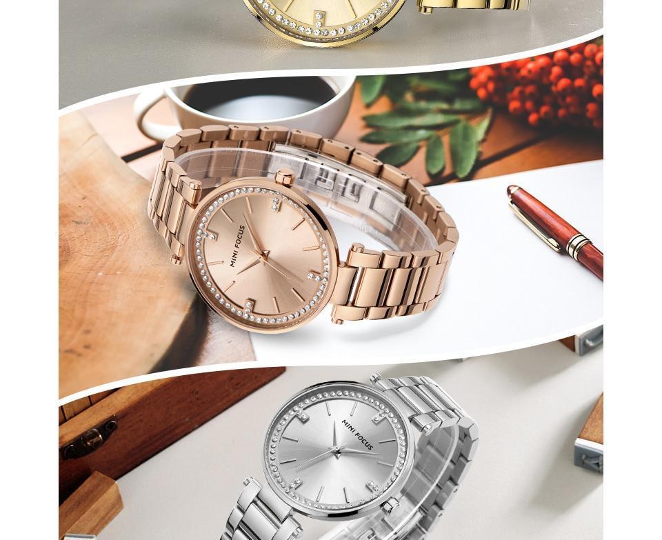 Montre à Quartz Élégante pour Femme avec Accents en Cristal