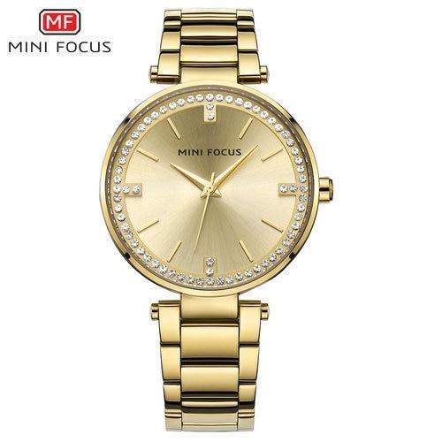 Montre à Quartz Élégante pour Femme avec Accents en Cristal