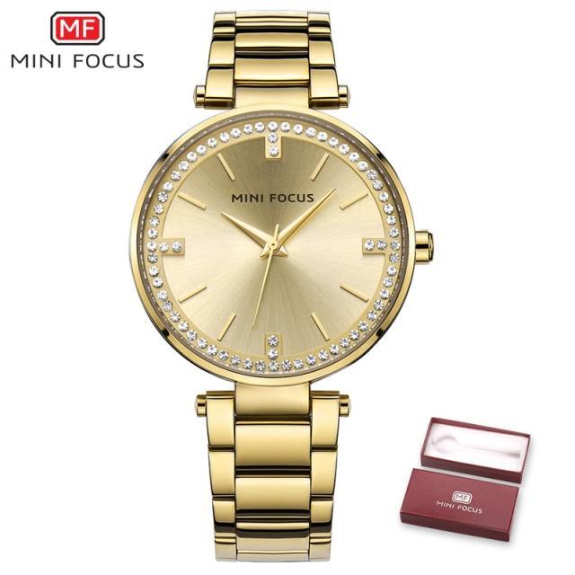 Montre à Quartz Élégante pour Femme avec Accents en Cristal