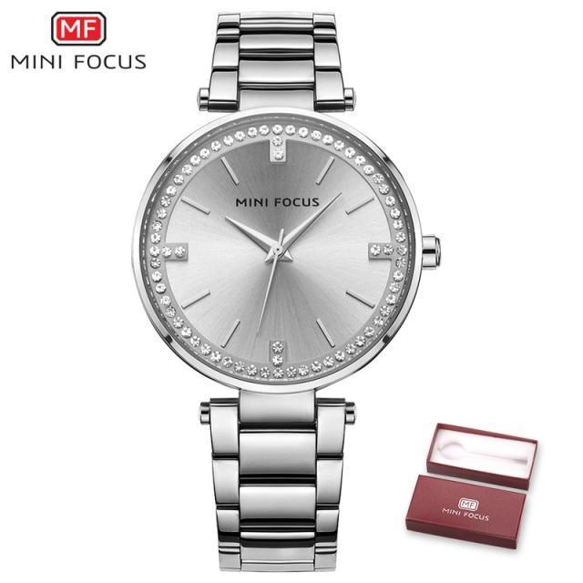 Montre à Quartz Élégante pour Femme avec Accents en Cristal