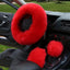 Ensemble de housses de volant en véritable peau de mouton 3PCS