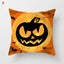 Funda de Cojín Impresa de Calabaza de Halloween - Decoración de Lino Premium