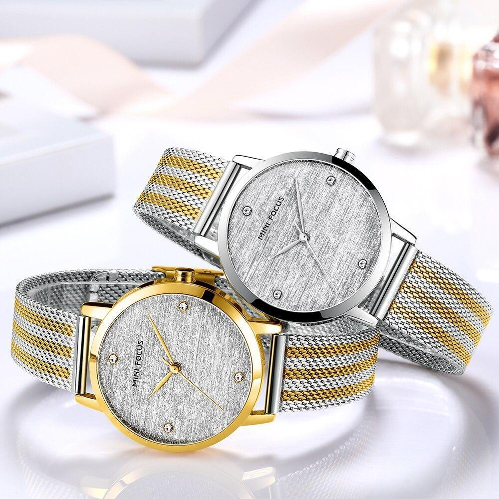 Luxury Quartz Women's Watch - Elegant Gold Stainless Steel Design