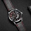 Reloj de Cuarzo Negro Elegante para Hombre con Correa de Cuero