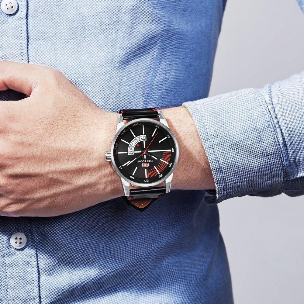 Reloj de Cuarzo Negro Elegante para Hombre con Correa de Cuero