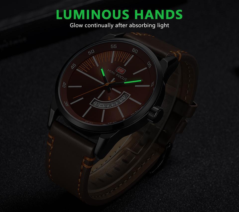 Reloj de Cuarzo Negro Elegante para Hombre con Correa de Cuero