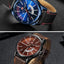 Reloj de Cuarzo Negro Elegante para Hombre con Correa de Cuero