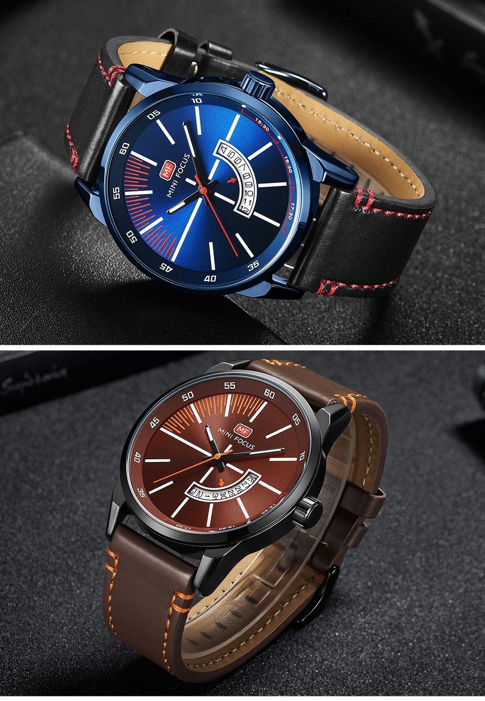 Reloj de Cuarzo Negro Elegante para Hombre con Correa de Cuero