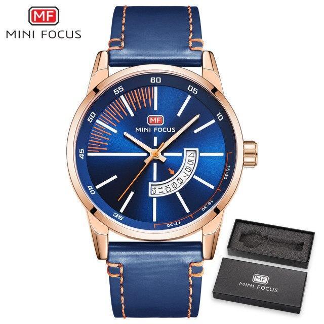 Reloj de Cuarzo Negro Elegante para Hombre con Correa de Cuero