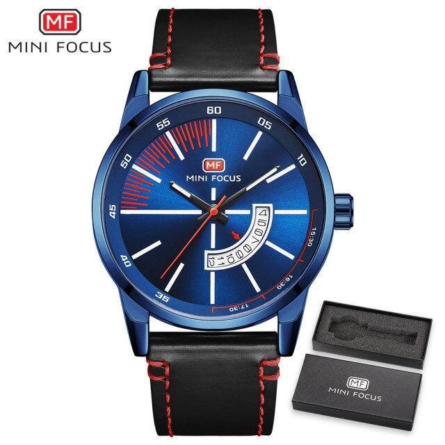 Reloj de Cuarzo Negro Elegante para Hombre con Correa de Cuero