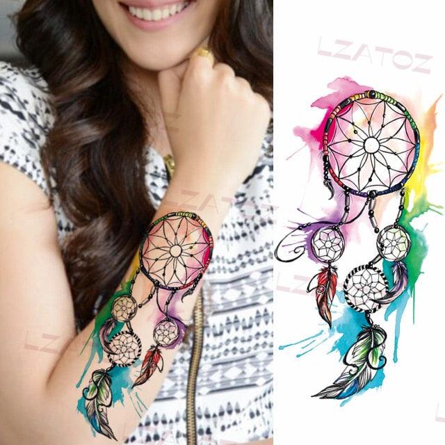 Tatouages Temporaires Fleurs Noires Réalistes pour Femmes