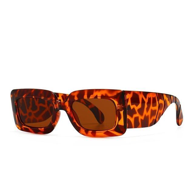 Lunettes de soleil carrées surdimensionnées en motif serpent