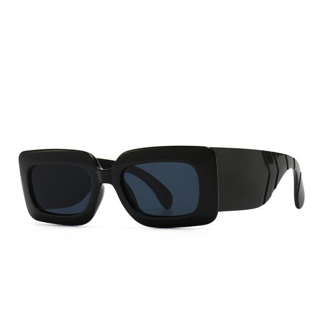 Lunettes de soleil carrées surdimensionnées en motif serpent