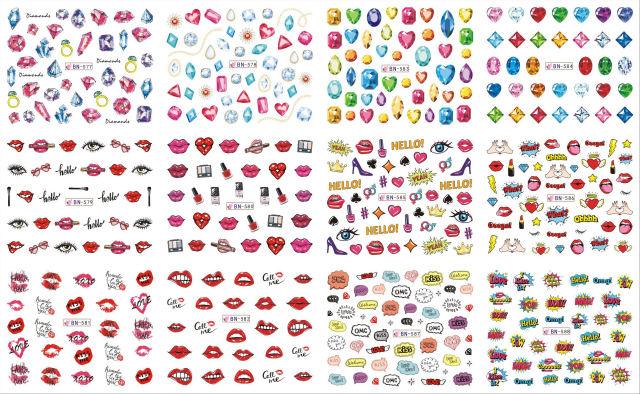 Pop Art Nail Stickers - Creative Comic Designs for Manicures