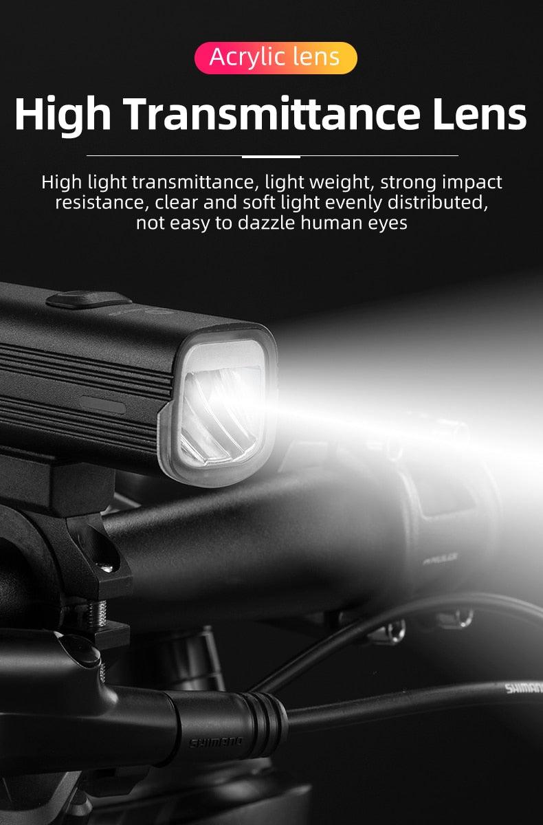 Juego de luces LED para bicicleta recargables por USB - 1000LM a prueba de agua