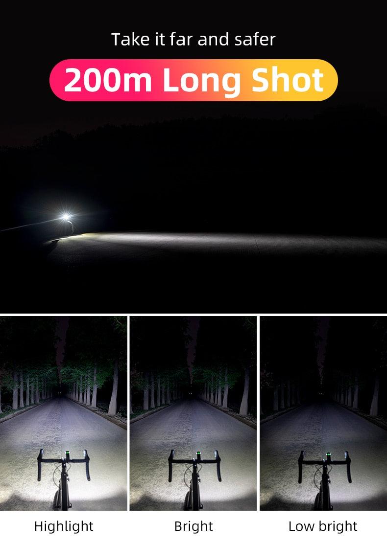 Juego de luces LED para bicicleta recargables por USB - 1000LM a prueba de agua