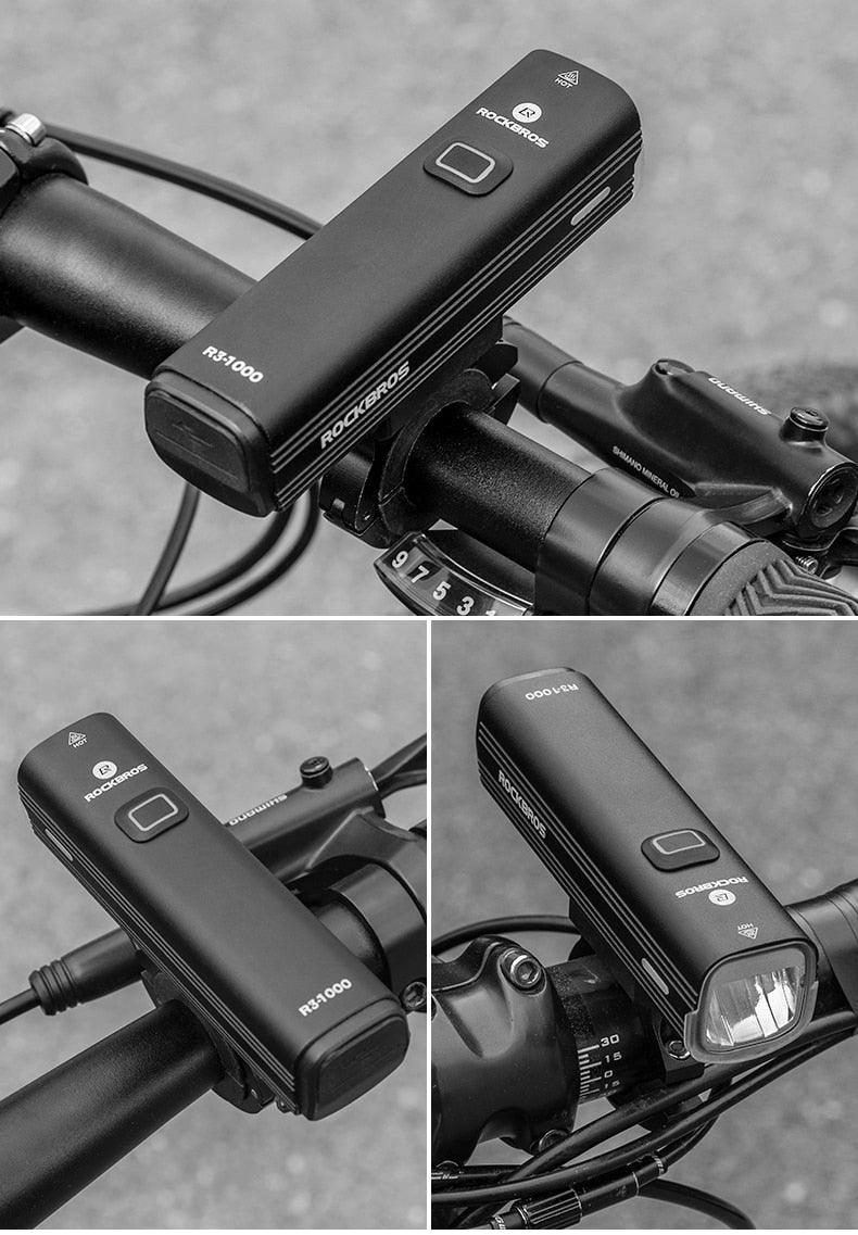 Juego de luces LED para bicicleta recargables por USB - 1000LM a prueba de agua
